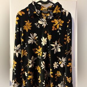 Floral Black and Gold Women's Shirt